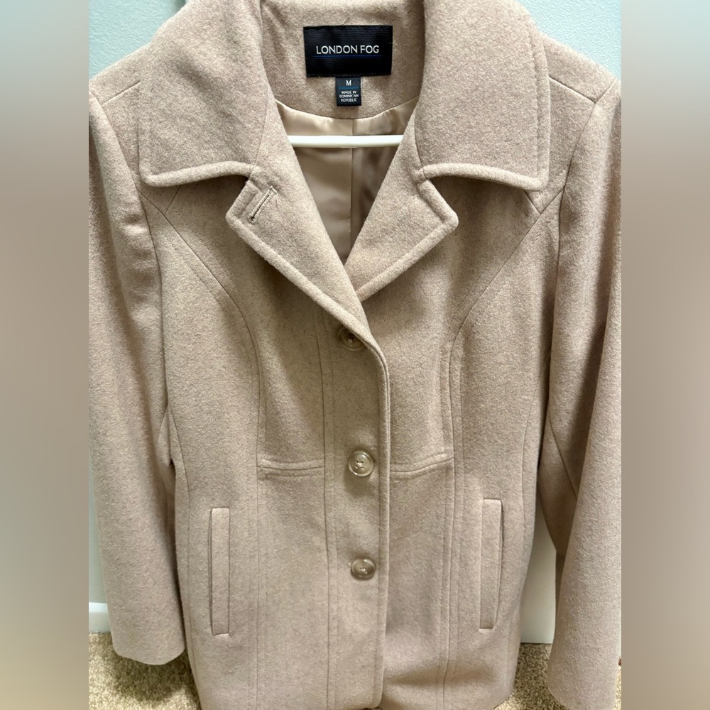 London Fog Beige Pea Coat